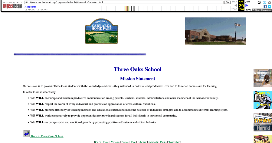 Three Oaks School - Cary Community Consolidated School District 26